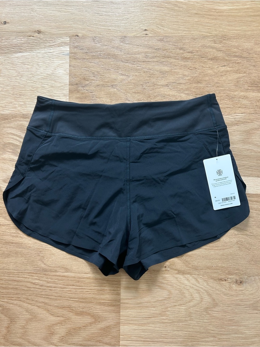 Athleta Black Women’s Run Shorts with Wide Waistband